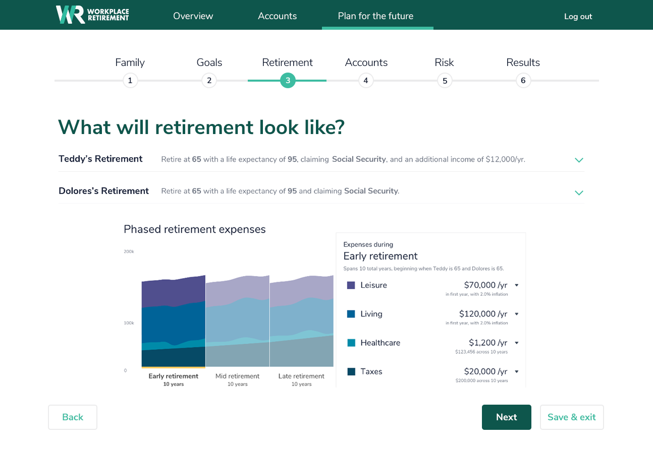 Self directed planning retirement analysis in NaviPlan